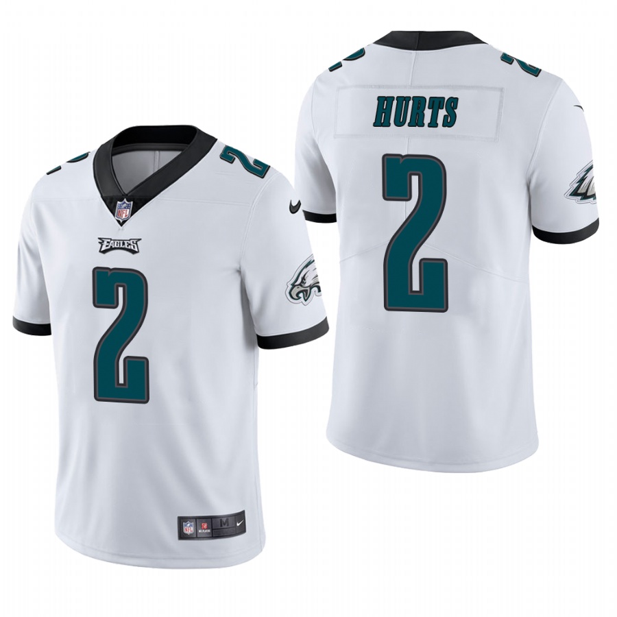 Men Philadelphia Eagles #2 Jalen Hurts White 2020 NFL Nike Draft Vapor Limited Jersey->nfl hats->Sports Caps